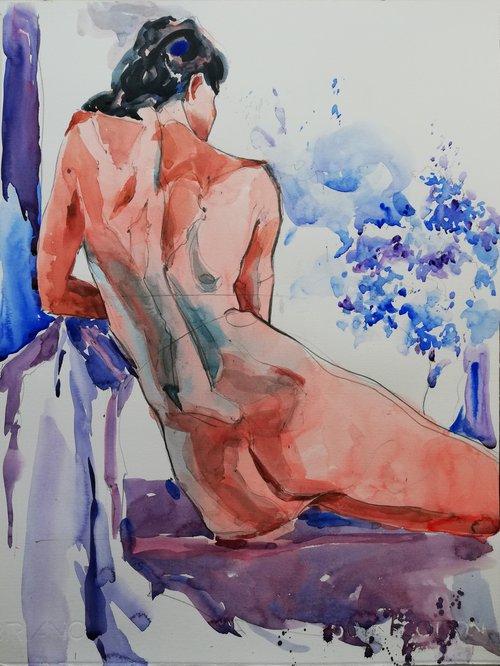 Nude with Bouquet by Jelena Djokic