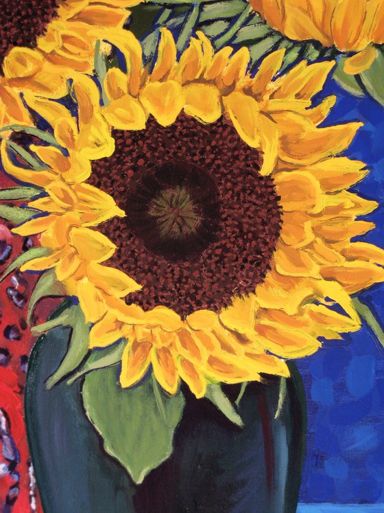 Two Vases of Sunflowers