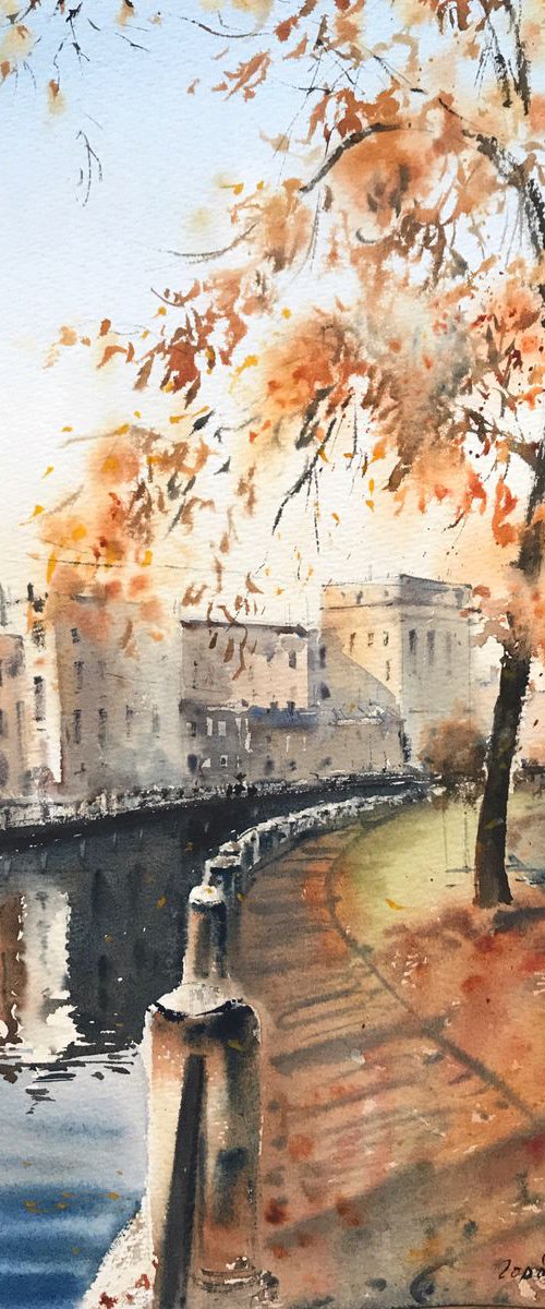 Embankment in St. Petersburg in the autumn by Eugenia Gorbacheva