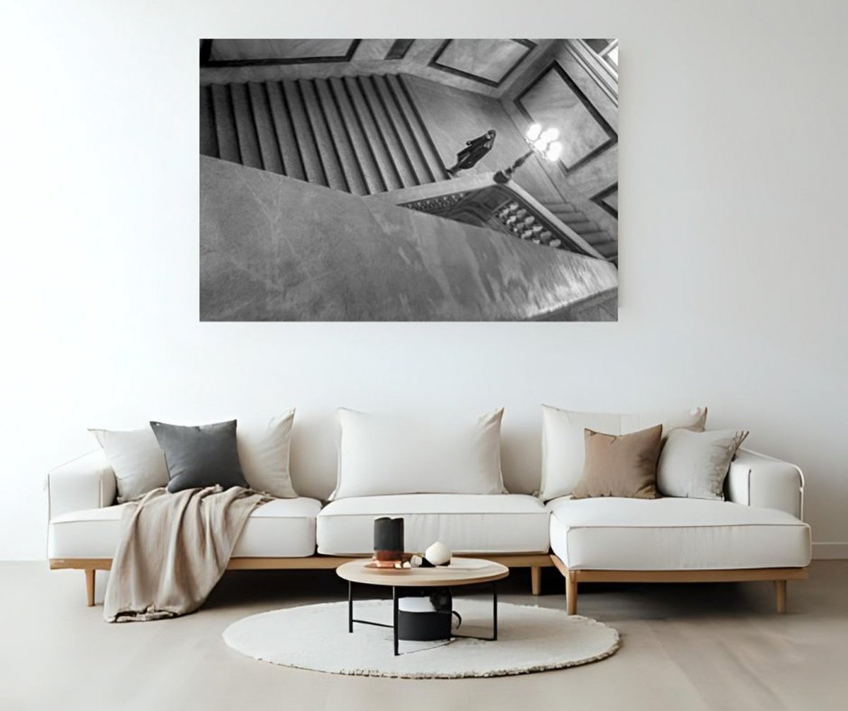 Surrealistic Portrait Photograph By Niccoli? Mario Zorza, 39 X 28", Stairs Of Life, Original Artwork