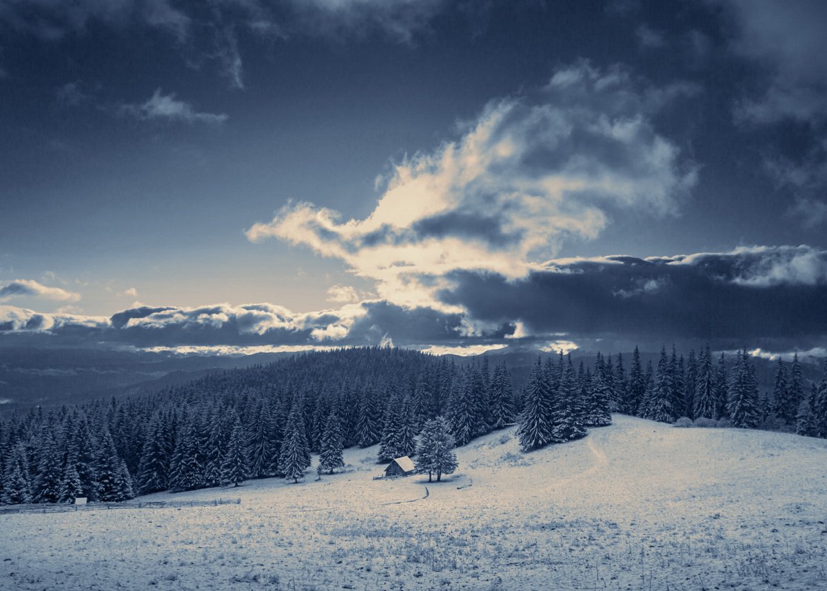 Flying over a snowy valley. by Valerix