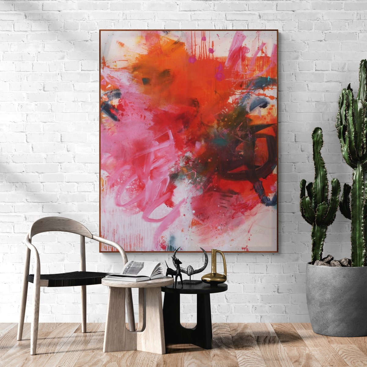 Expressive Abstract Painting By Daniela Schweinsberg, 47 X 59, Something From Your Wildest Dreams, Original Artwork