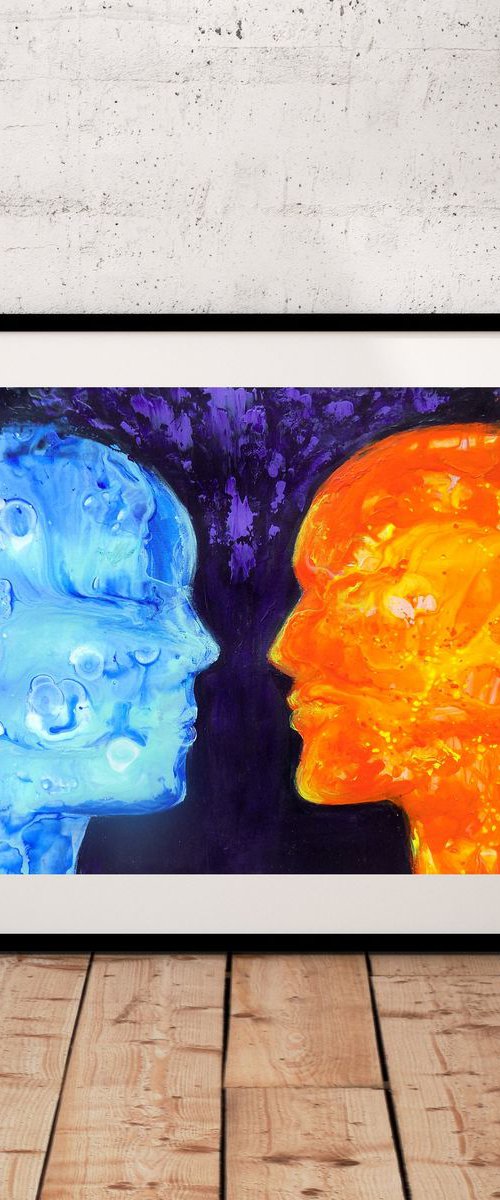 Abstract portraits contemporary painting art by Areti Ampi
