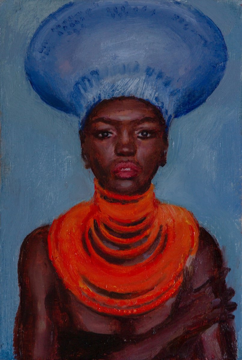 Impressionistic Portrait Oil Painting By Anastasia Borodina, 6 X 9, Flare - Original Oil Painting, Original Artwork