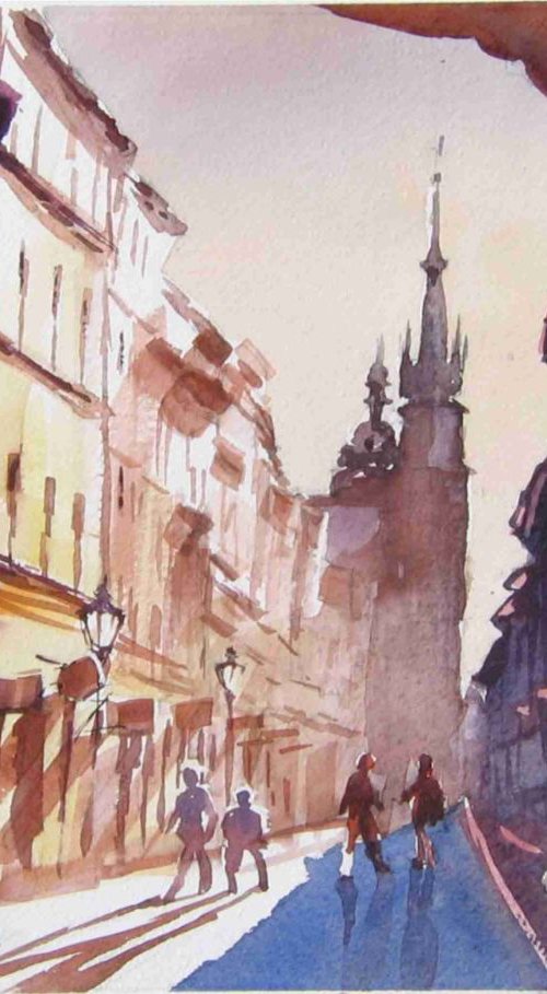 Krakow Florianska street by Goran Žigolić Watercolors