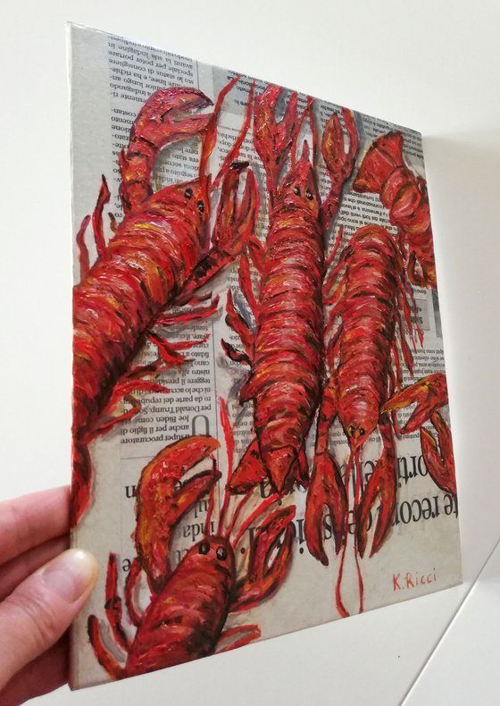 Lobsters on Newspaper