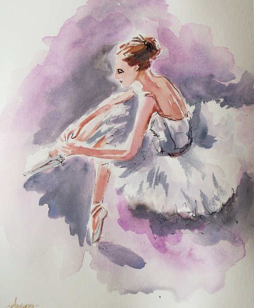 Ballerina  Watercolor Series by Antigoni Tziora