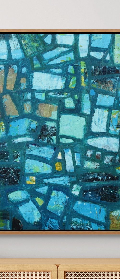 Abstract in Midnight Blue by Sage Mountain Studio