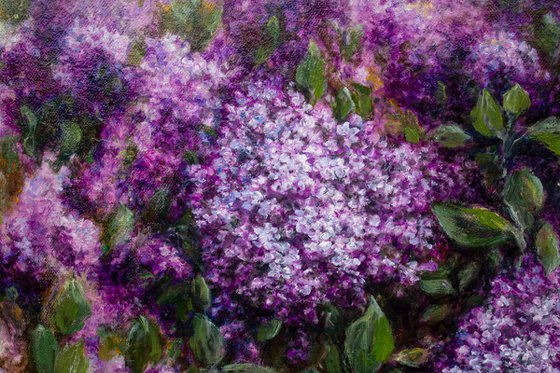 Big size Impressionist oil painting THE SCENT OF LILAC