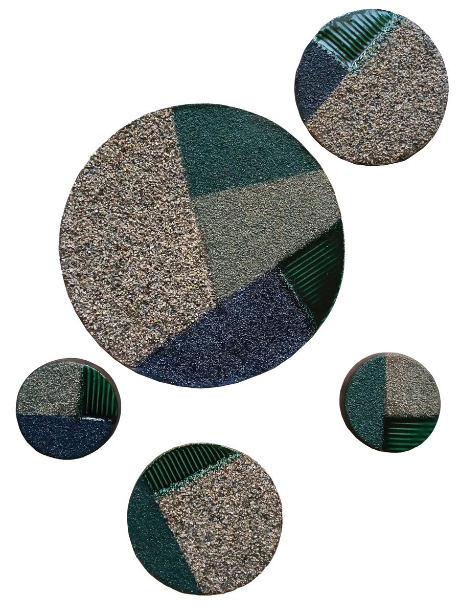 Abstract Relief By Rossitza Trendafilova, 16 X 20", "Code: Green: Polyptych", Original Artwork