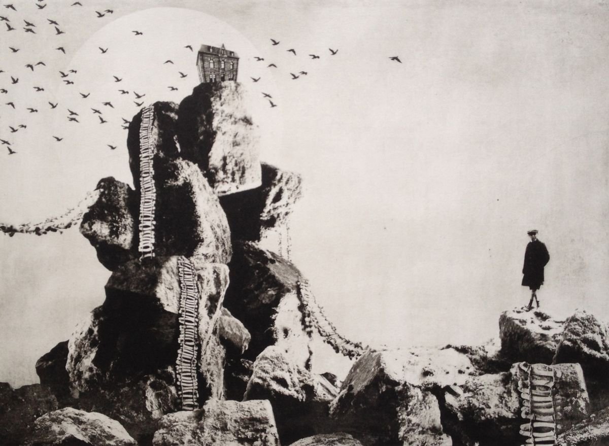 Surrealistic Cityscapes Etchings & Engravings By Jaco Putker, 20 X 16, Estate No.3, Original Artwork