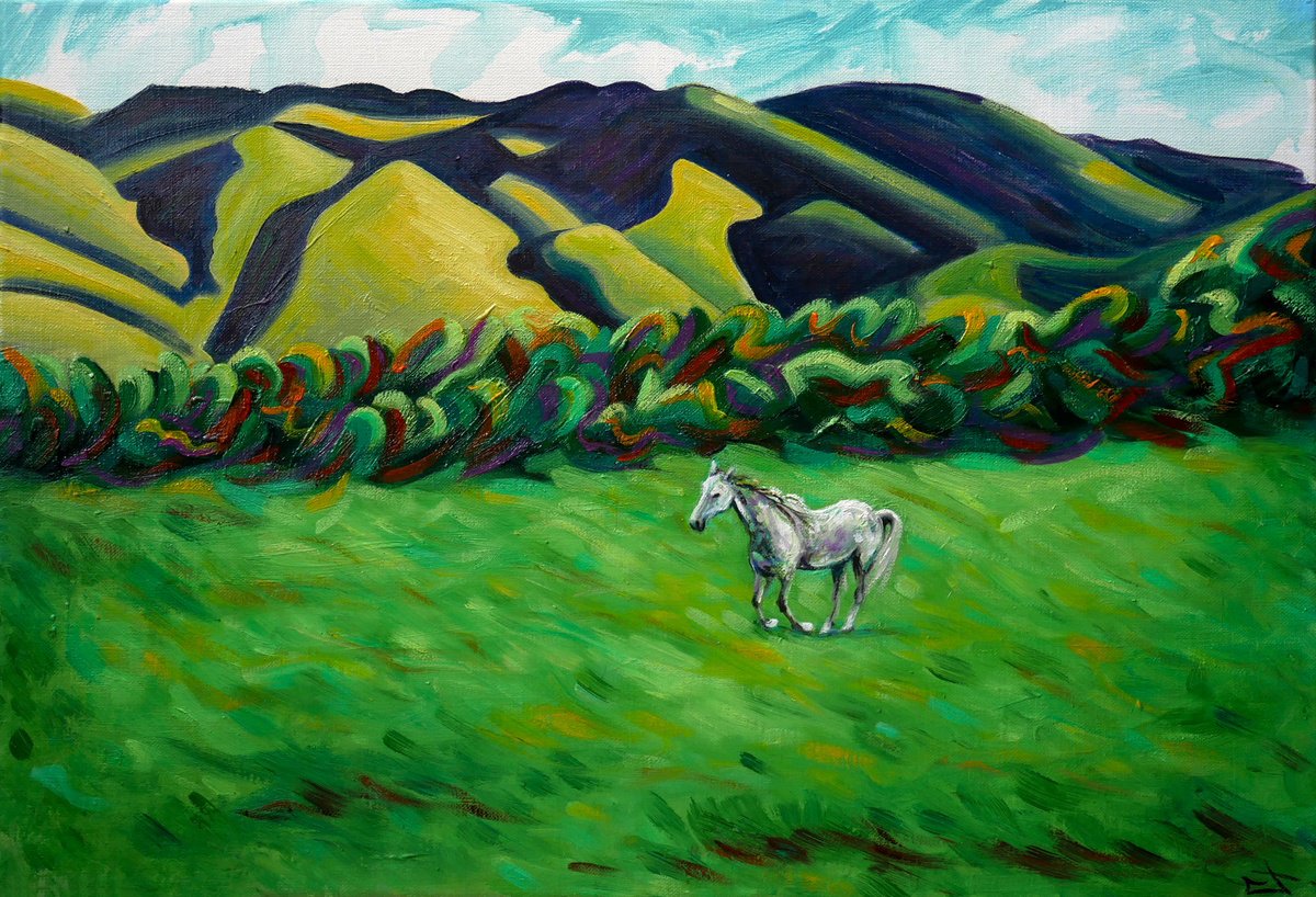 Expressive Animal Oil Painting By Lionel Le Jeune, 22 X 15", Luberon