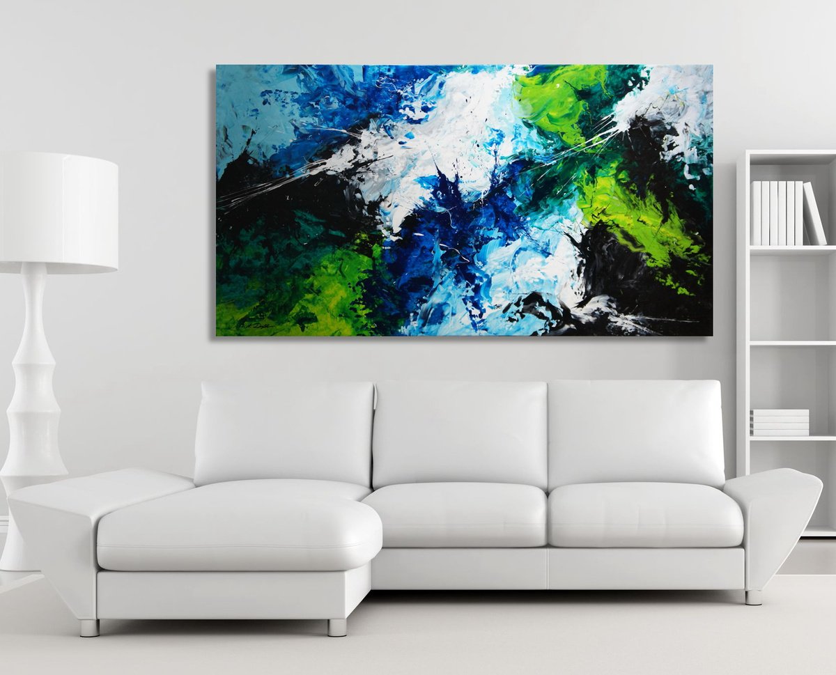 CANVAS ONLY: Color Storm III (200 x 110 cm) XXXL (80 x 44 inches) by Ansgar Dressler