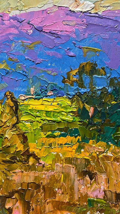 Haystack and mountains by Kalenyuk Alex