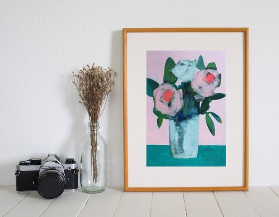 Summer Flowers on Pink III