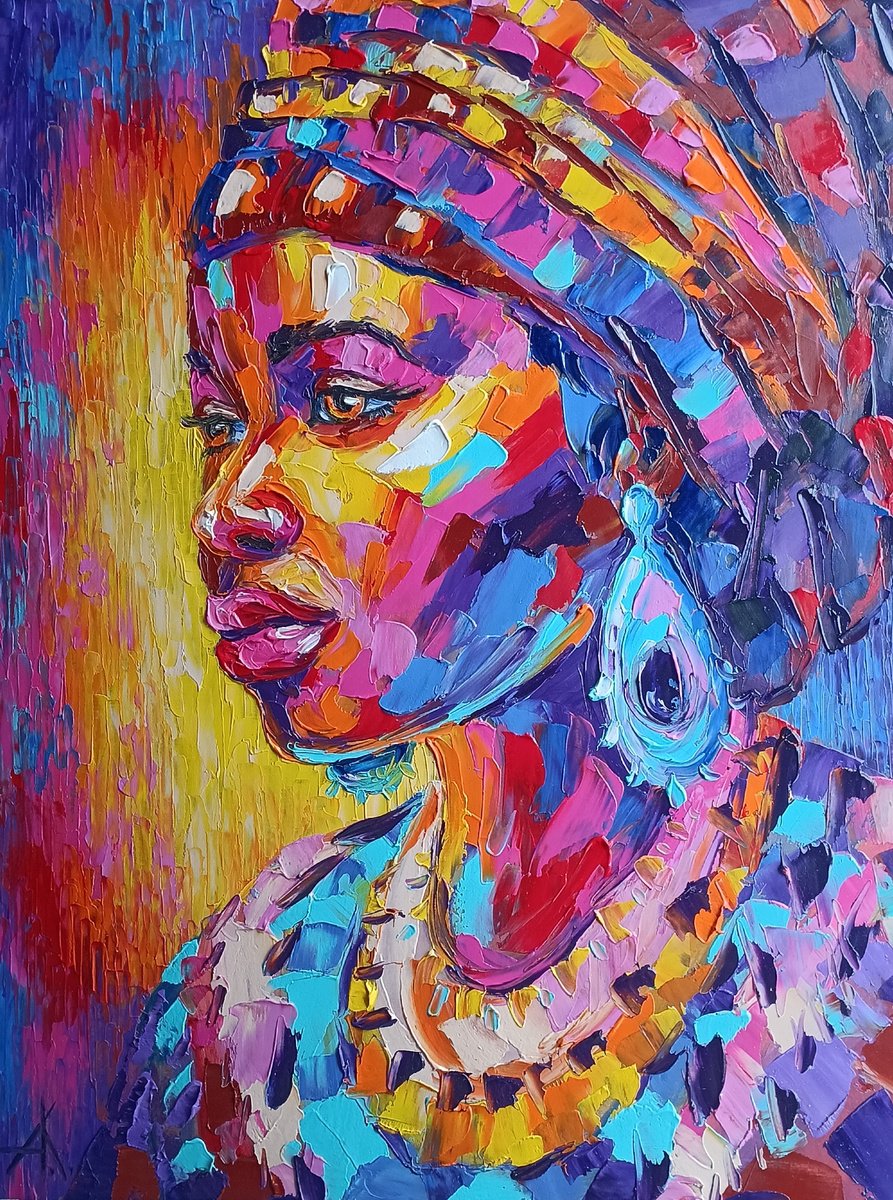 Impressionistic Portrait Oil Painting By Anastasia Kozorez, 12 X 16, Under The Hot Sky, Original Artwork