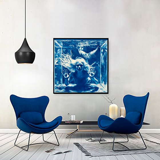 Secret of the Mermaid - Large Blue Ocean Art