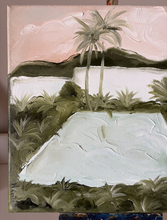 Summer tropical swimming pool