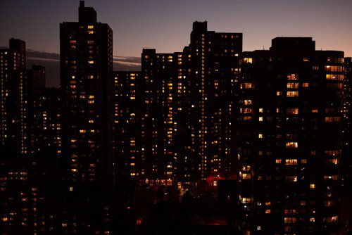 NYC Buildings At Dusk - Limited Edition Print by Peter Koval