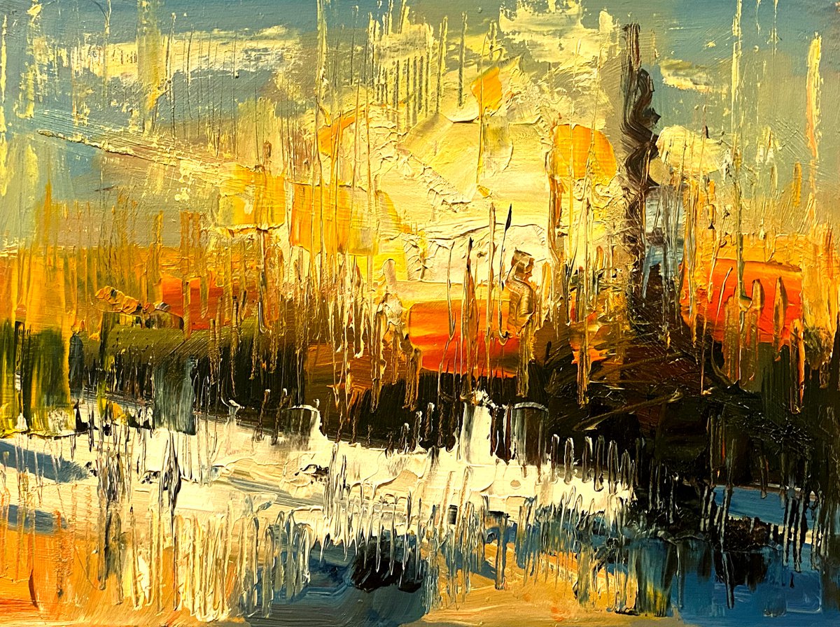 Abstract Oil Painting By Paul Cheng, 12 X 9", Abstract No. 101, Original Artwork