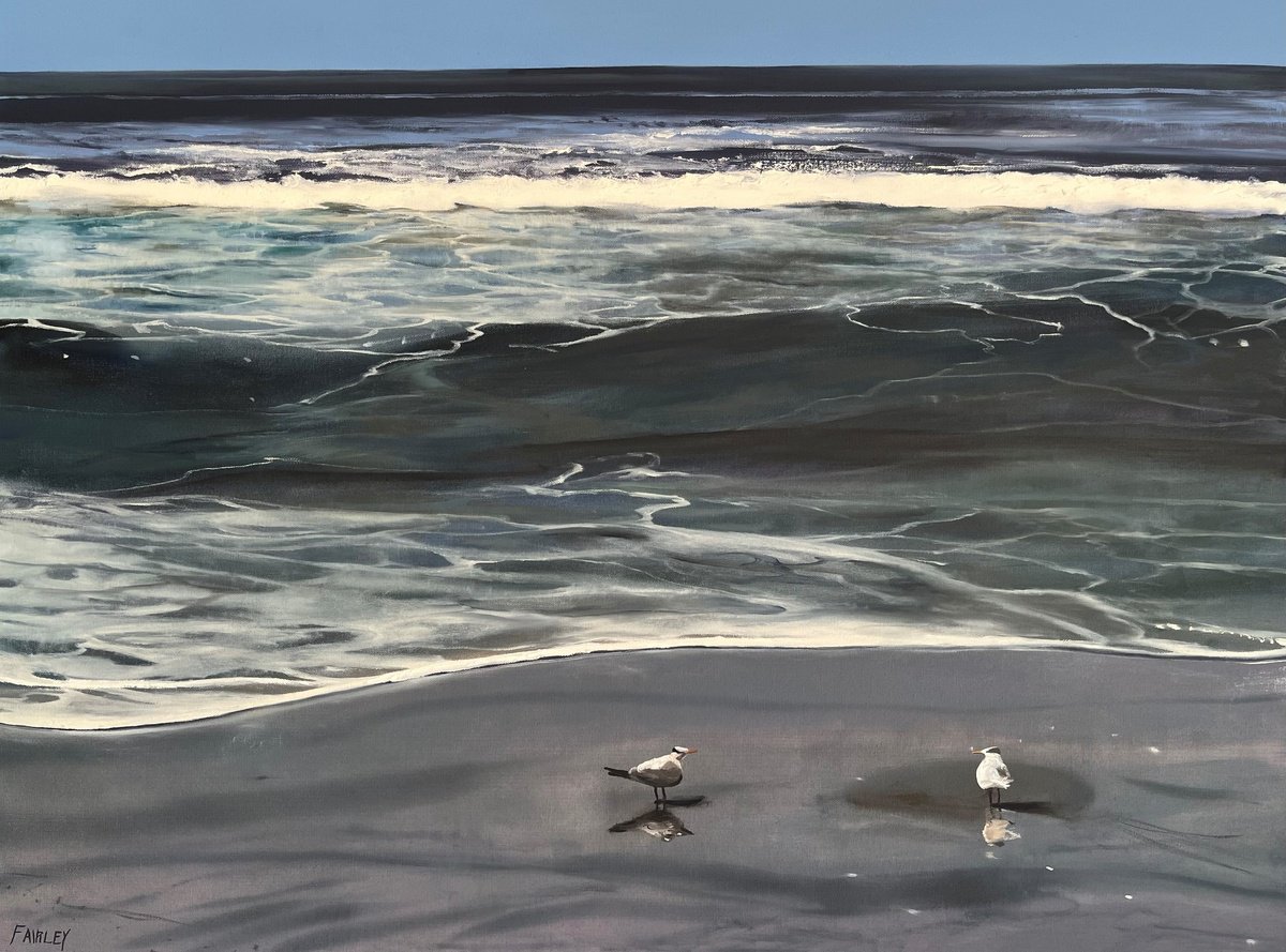 Expressive Landscape Oil Painting By Jessica Fairley, 40 X 30, Winters Gaze, Original Artwork