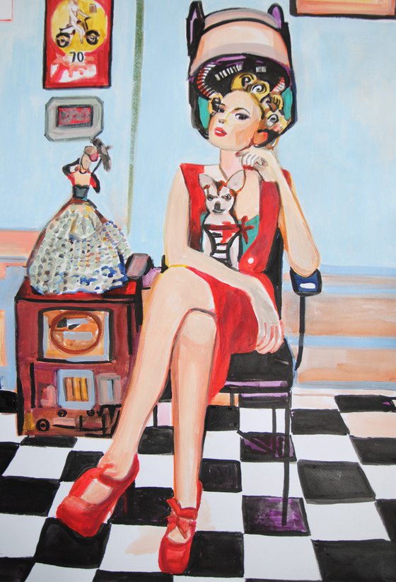 Vintage Girl /  71  x 51 cm