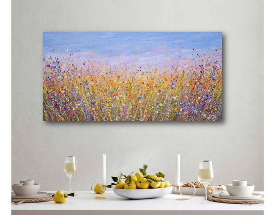 Radiant meadow - Vibrant Floral Painting
