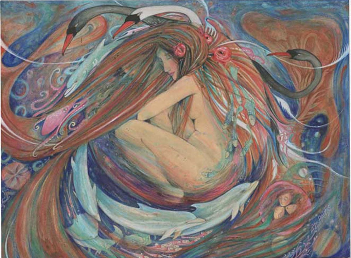 Time Goddess Dolphin Dreaming by Liza Paizis