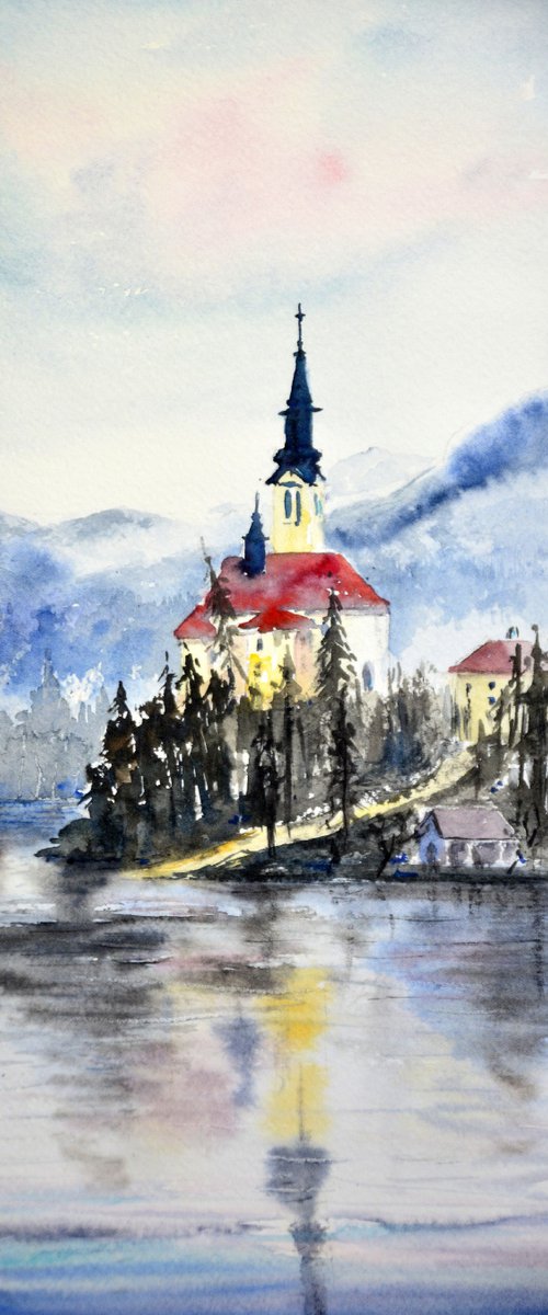 Slovenia #36 17x36cm 2018 smal drawing by Nenad Kojić watercolorist