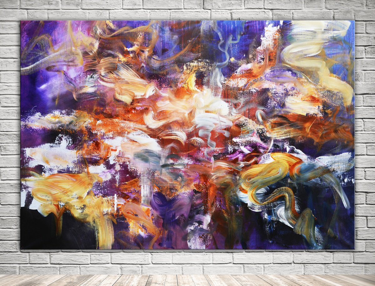  Midnight Purple Sunset By Andrada Anghel, 60 X 40, Artwork For Sale On Artfinder