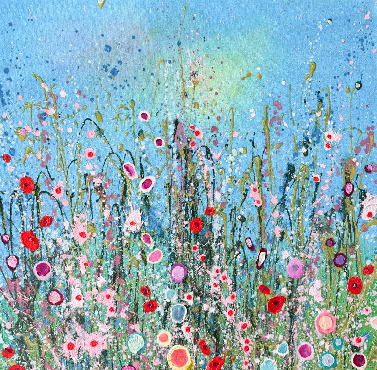 Impressionistic Botanical Oil Painting By Yvonne Coomber, 28 X 28", This Is Where Dreams Happen, Original Artwork