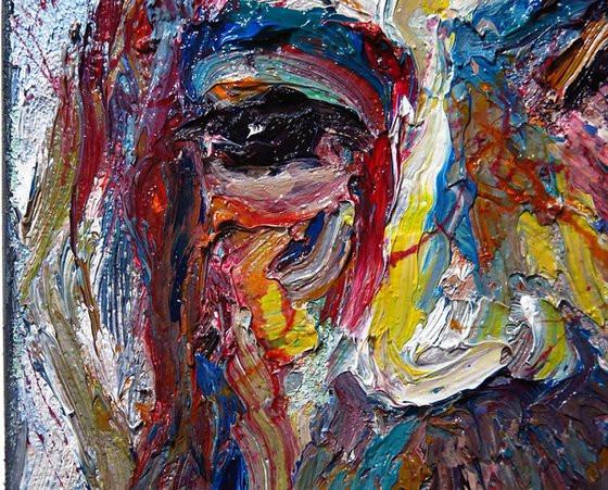 Original Oil Painting Expressionism Modern Portrait