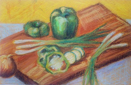 vegetables on a board by Sara Radosavljevic