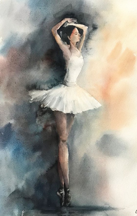 Ballerina Original Watercolor Painting