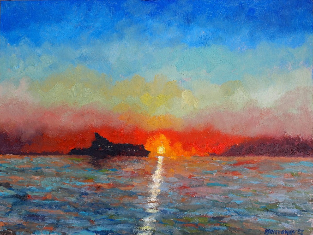 Seascape, Sea Stories - Sunset 3 By Juri Semjonov, 16 X 12, Artwork For Sale On Artfinder