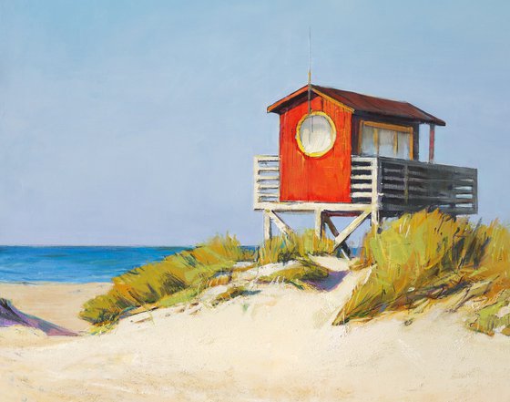 Red Lifeguard Tower Diptych