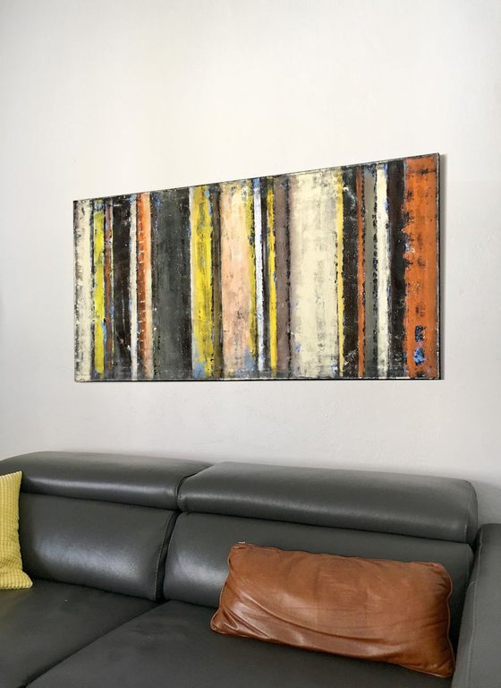 Stripe 11 48x24" Abstract Painting on Canvas
