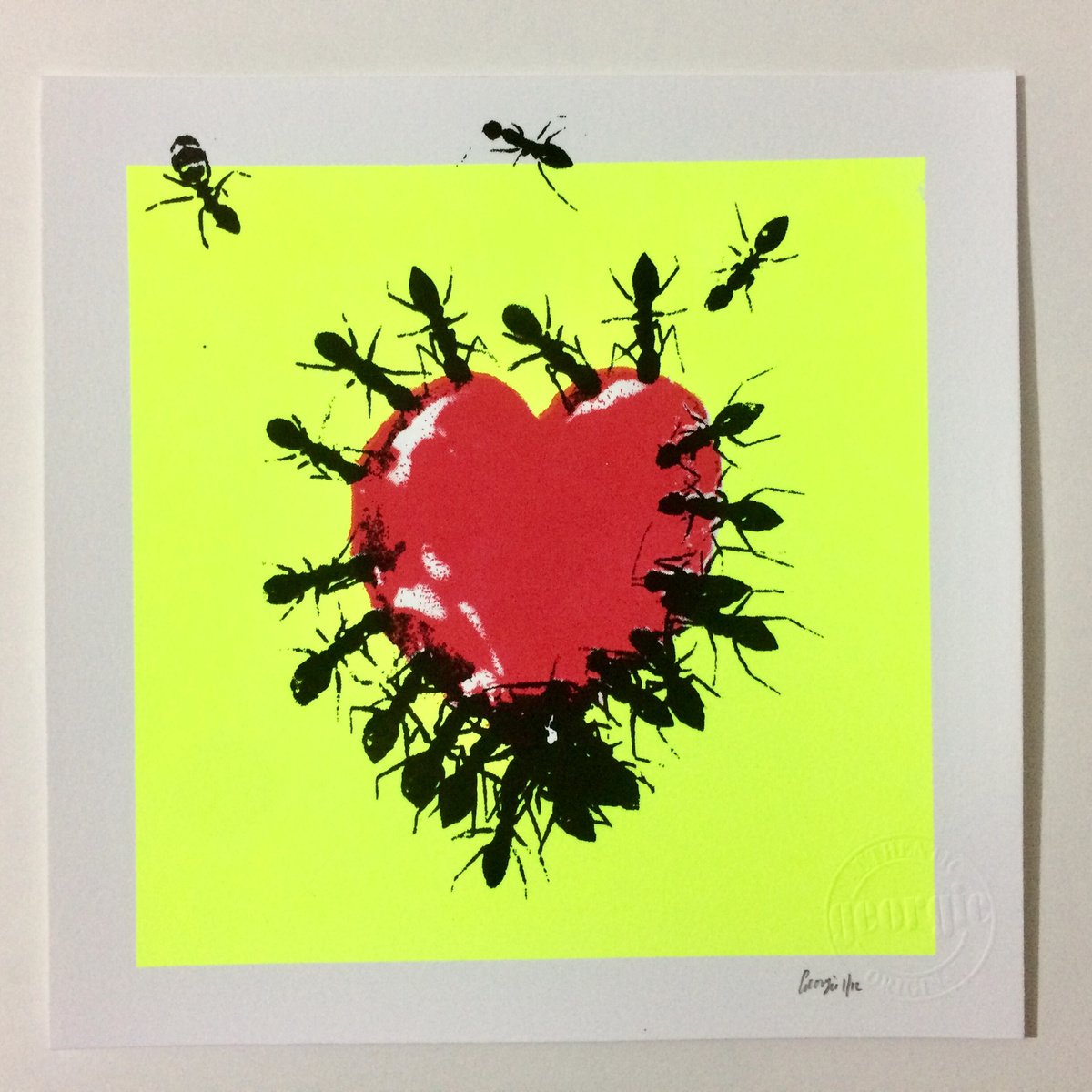Feed me love. Fluorescent yellow. by Georgie