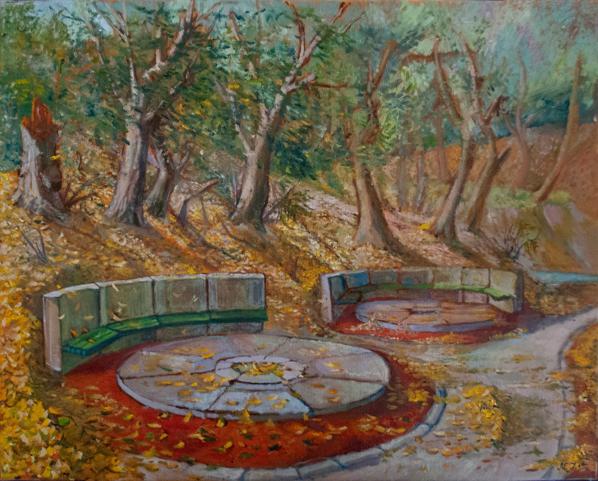 Impressionistic Landscape Oil Painting By Nikola Ivanovic, 20 X 16", Solitude Ii, Original Artwork