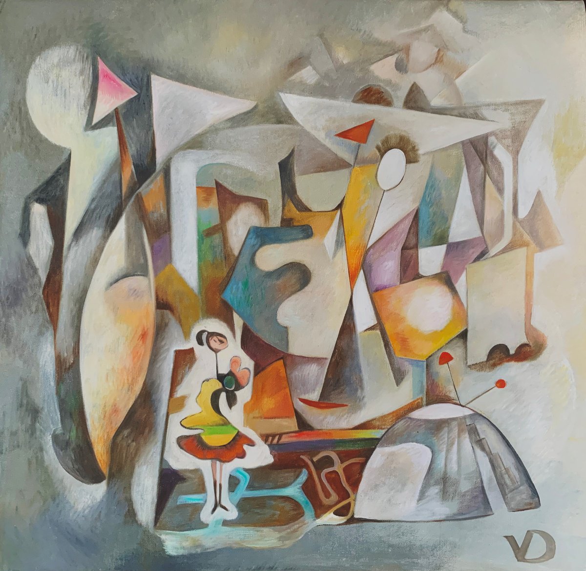 Surrealistic Oil Painting , Beginning By Dina Volkova, 24 X 24, Artwork For Sale On Artfinder