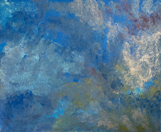 BLUE SKY - acrylic painting on canvas color