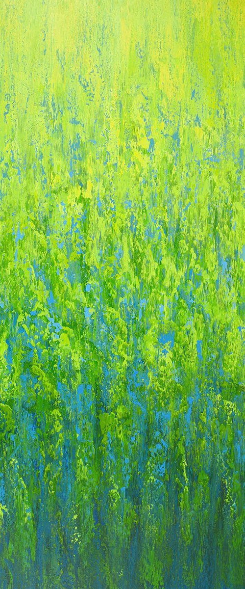 Green Cascade - Color Field by Suzanne Vaughan