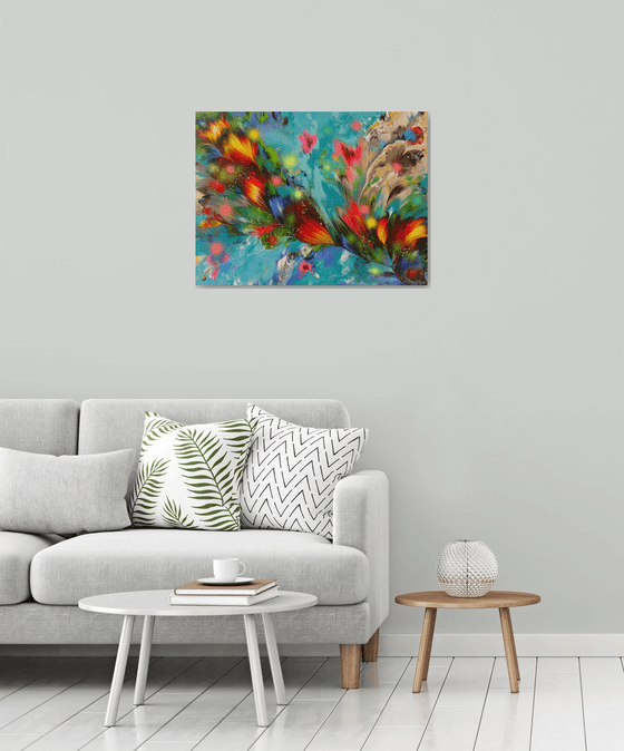 "Emerald Dreams" Abstract Painting 60 x 80cm