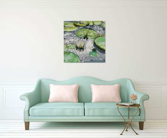 Water lilies impasto