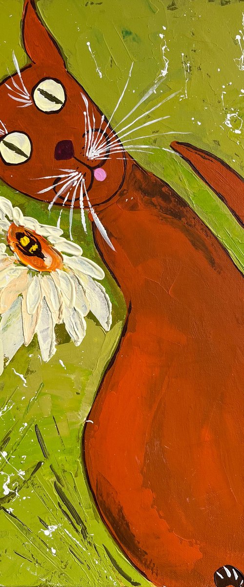 Cat Original Painting by Halyna Kirichenko