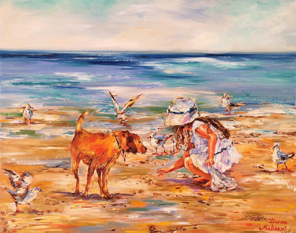 i? La Recherche De Coquillages By Diana Malivani, 20 X 16, Artwork For Sale On Artfinder