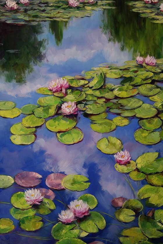 "Pond with water lilies"