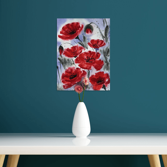 Red Poppies in the field
