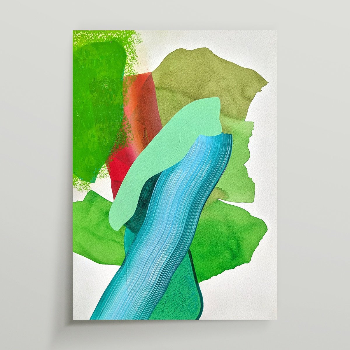 Abstract Acrylic Painting By Smit Khond, 8 X 12", Salads, I, Original Artwork