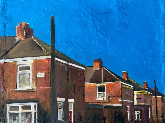 Blue Sky Over Terraced Houses